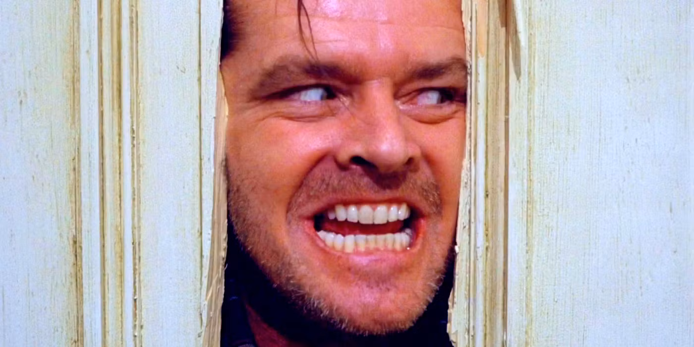 The Shining scene: "Here's Jhonny!"